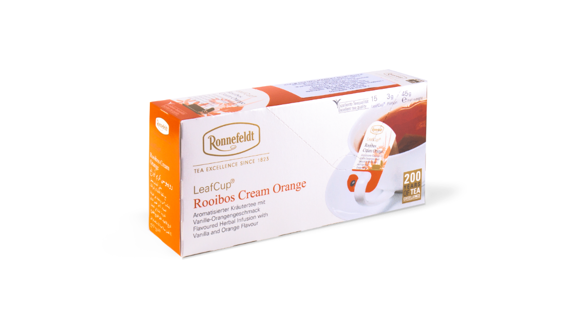 Herbata Ronnefeldt Leaf Cup Rooibos Cream Orange (15 Saszetek)